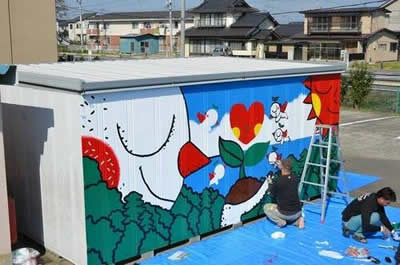 2014年 菊花高等学校 コンテナ壁画